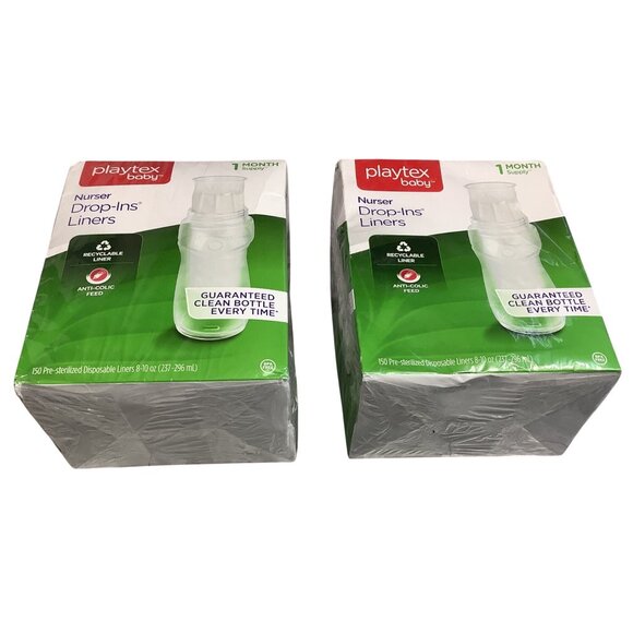 2 Playtex Baby Drop-Ins Liners 1 Month Supply 150 Each Disposable Bottle - Picture 4 of 4